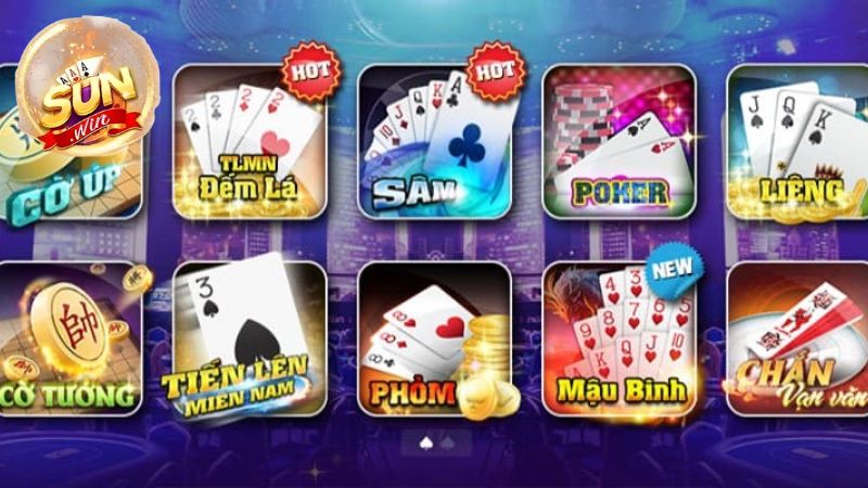 Số lượng game đánh bài đa dạng và hiện đại